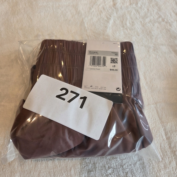 New Nike Women's DRI-FIT Loose Fit Training Shorts - Brown Size XS High Waisted - Picture 9 of 9